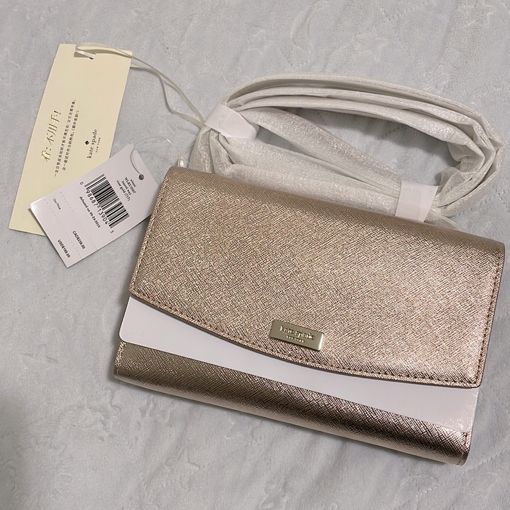 Kate Spade wallet crossbody in rose gold